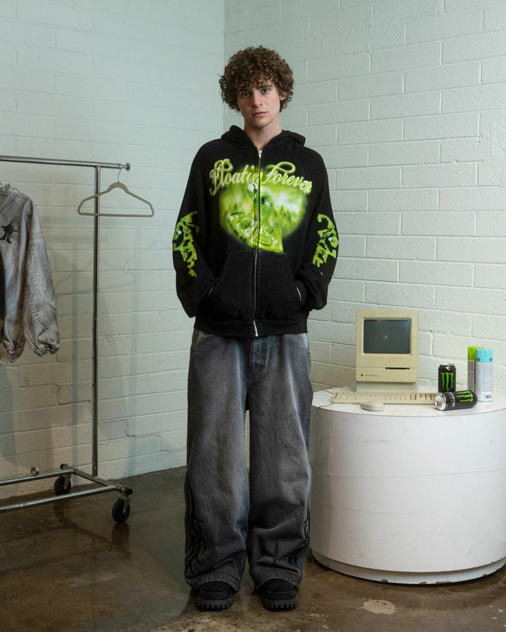 FLOATIN FOREVER ZIPUP (BLACK)